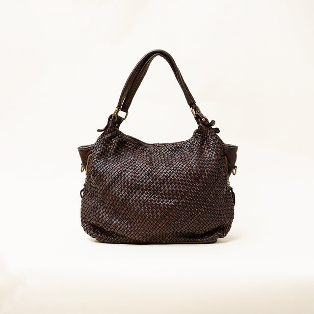Zeroassoluto - Borsa spalla con soffietto laterale - moro