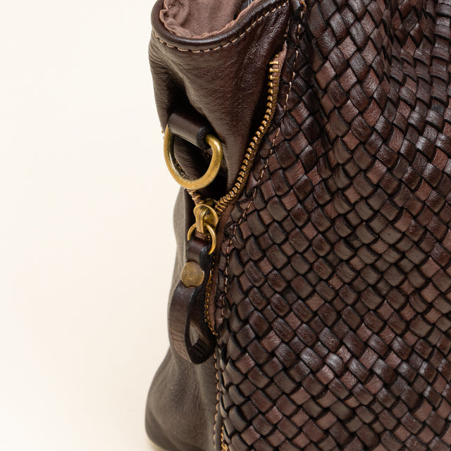 Zeroassoluto - Borsa spalla con soffietto laterale - moro