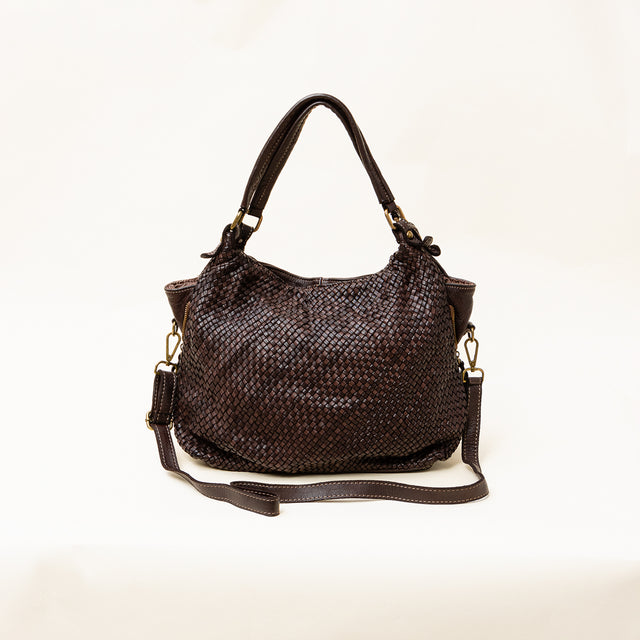 Zeroassoluto - Borsa spalla con soffietto laterale - moro