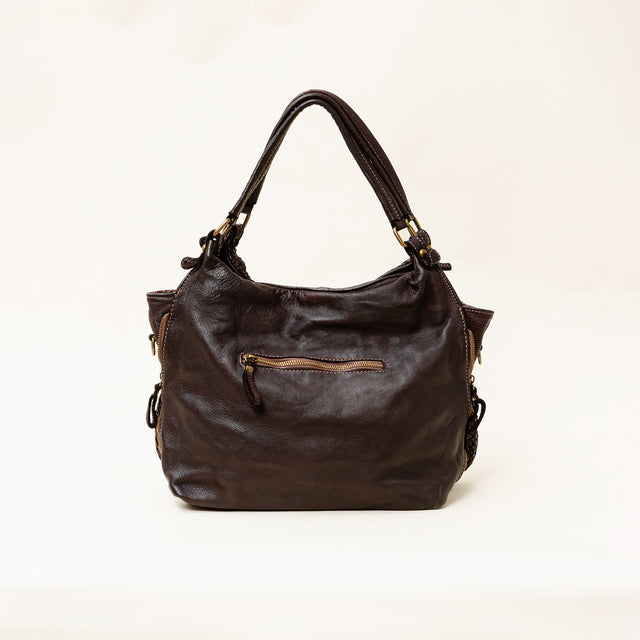 Zeroassoluto - Borsa spalla con soffietto laterale - moro