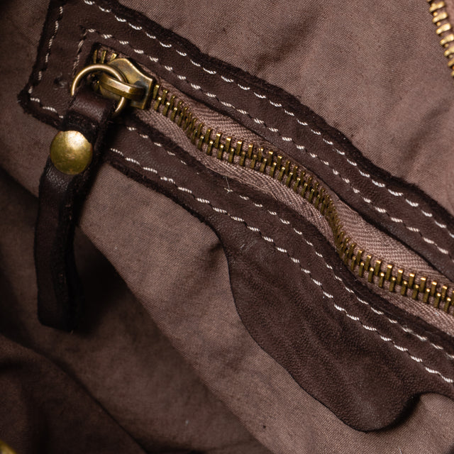 Zeroassoluto - Borsa spalla con soffietto laterale - moro