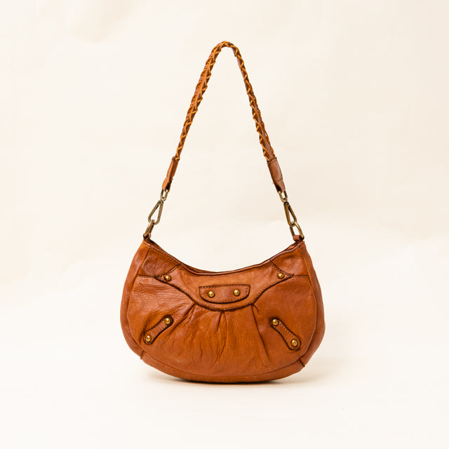 Zeroassoluto - Borsa a spalla con borchie - cuoio