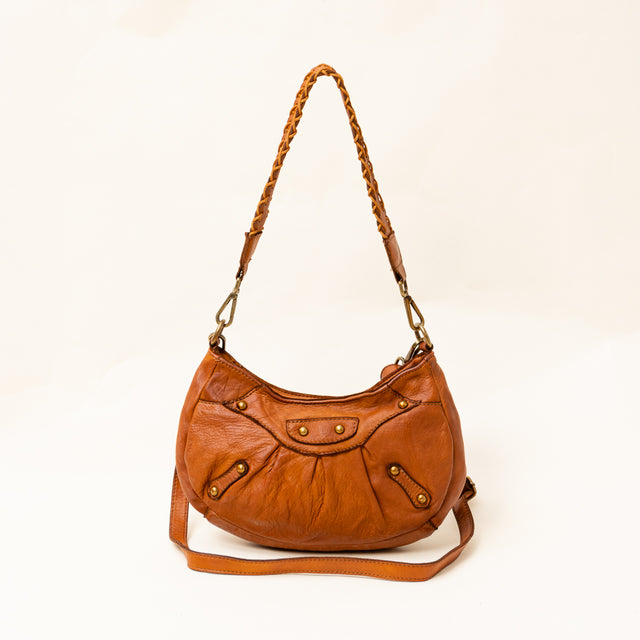Zeroassoluto - Borsa a spalla con borchie - cuoio