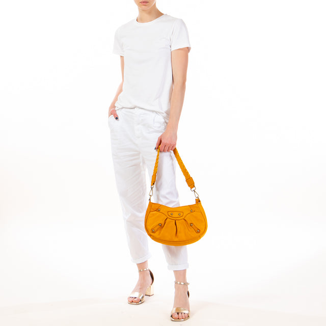Zeroassoluto - Borsa a spalla con borchie - Senape