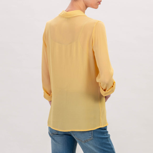 Zeroassoluto-Camicia georgette in viscosa - girasole