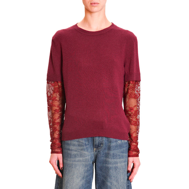 Vicolo-Maglia double fabric cashmere blend - burgundy/burgundy