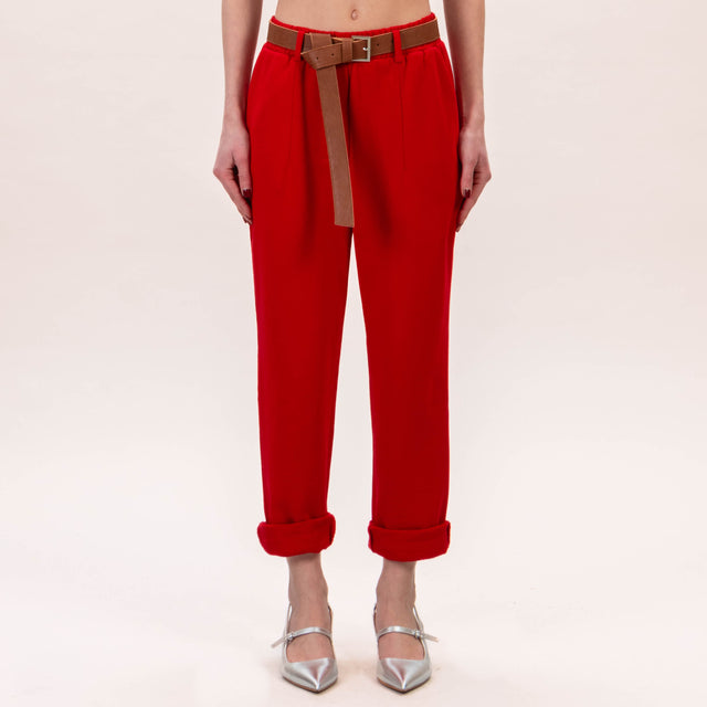 Tensione in-Pantalone felpa con cintura - rosso