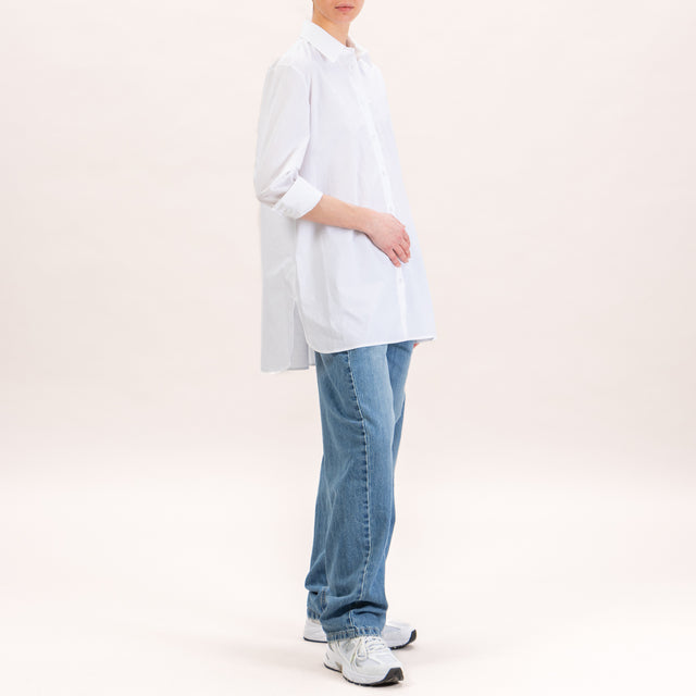 Zeroassoluto-Camicia oversize in cotone - bianco