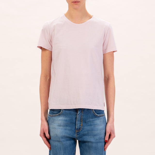 Zeroassoluto-T-shirt mezza manica spacchi laterali - rosa