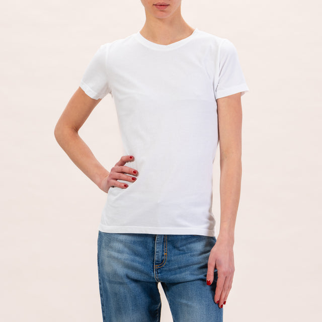Zeroassoluto-T-shirt slimfit mezza manica - bianco