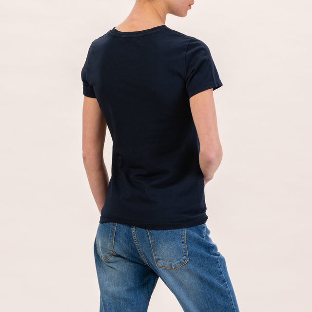 Zeroassoluto-T-shirt slimfit mezza manica - blu