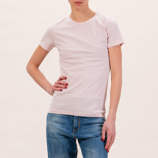 Zeroassoluto-T-shirt slimfit mezza manica - rosa