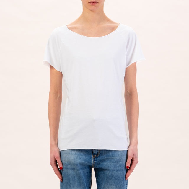 Zeroassoluto-T-shirt taglio vivo - bianco