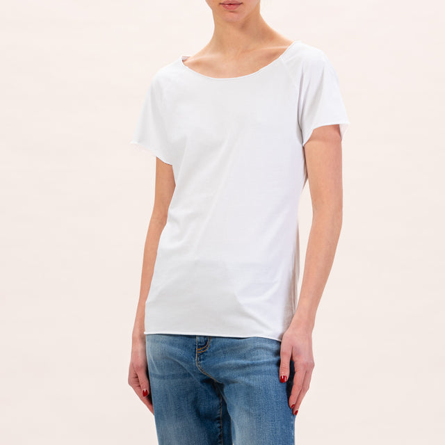 Zeroassoluto-T-shirt taglio vivo - bianco