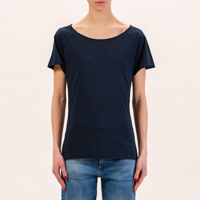 Zeroassoluto-T-shirt taglio vivo - blu