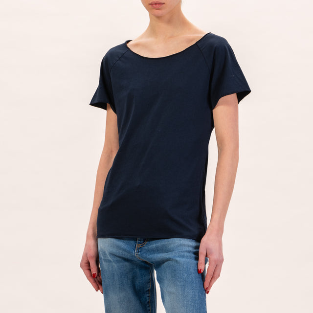 Zeroassoluto-T-shirt taglio vivo - blu