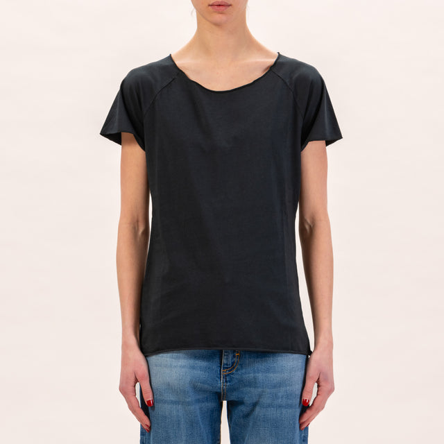 Zeroassoluto-T-shirt taglio vivo - nero
