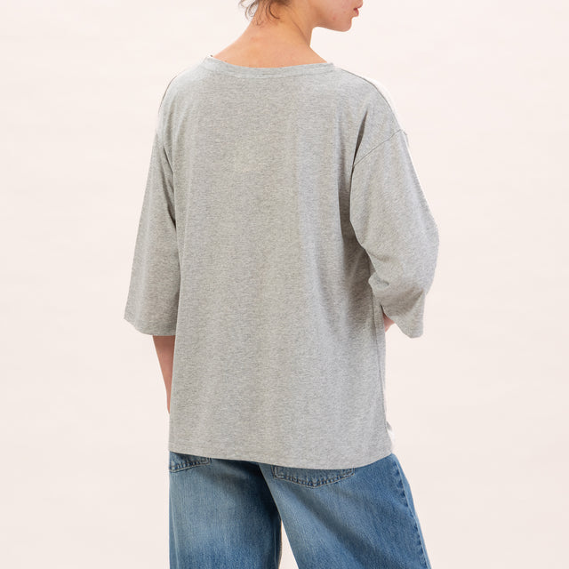 Zeroassoluto-T-shirt manica 3/4 - grigio melange