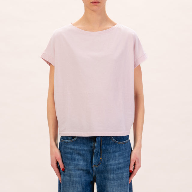 Zeroassoluto-T-shirt scatola manica scesa - rosa