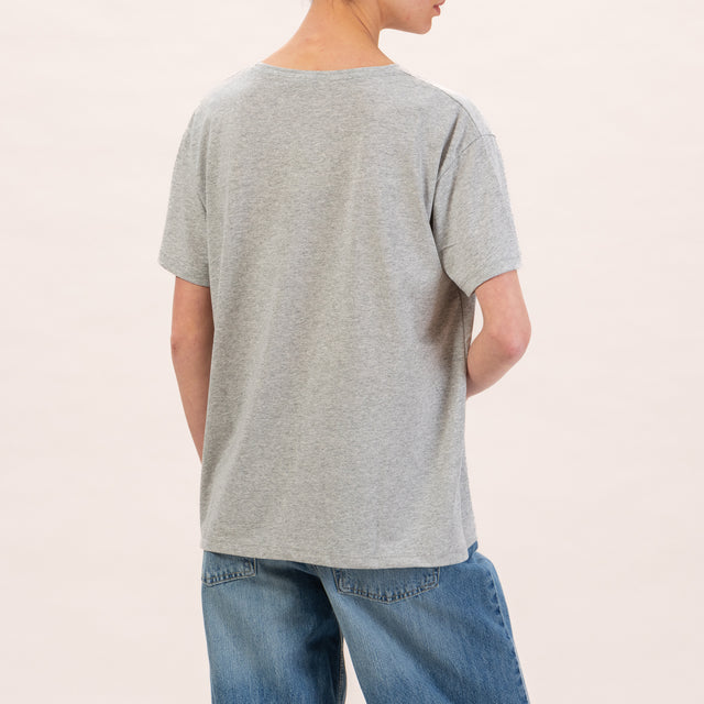Zeroassoluto-T-shirt scatola comfort fit - grigio melange