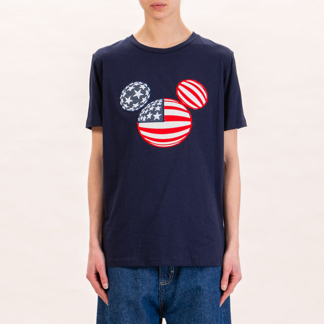 Tensione in-T-shirt topolino USA - blu