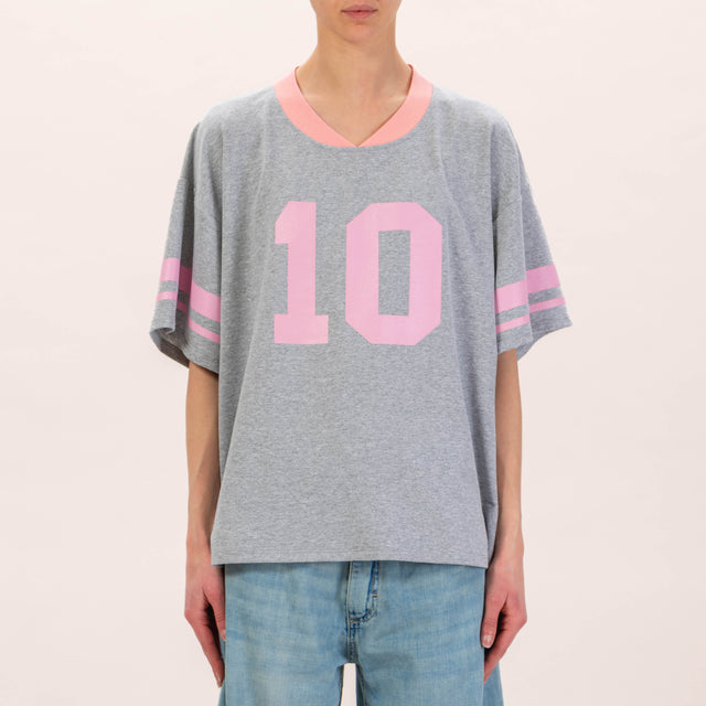 Motel-T-shirt HOCKEY felpa leggera - grigio/rosa