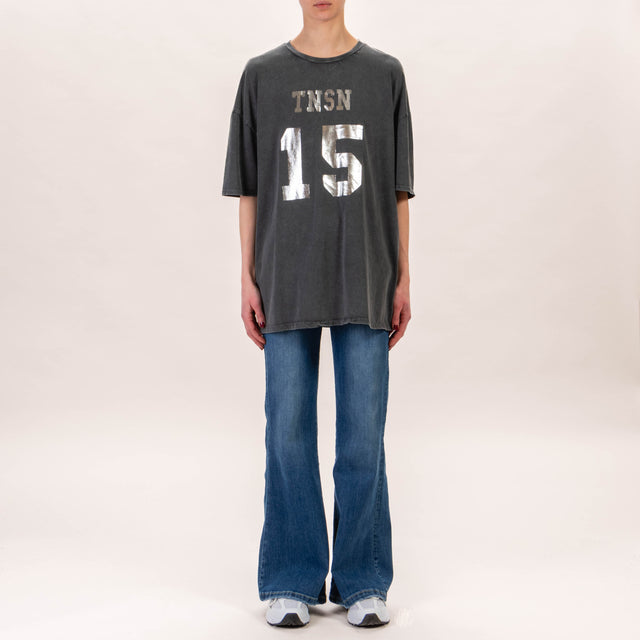 Tensione in-T-shirt oversize - antracite