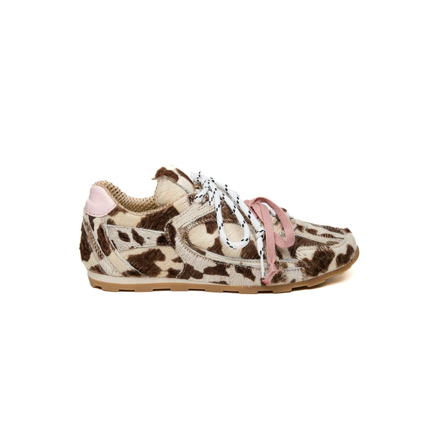 Divine follie-Sneakers in cavallino cow print - beige/moro