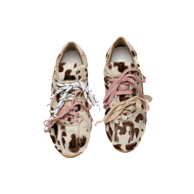 Divine follie-Sneakers in cavallino cow print - beige/moro