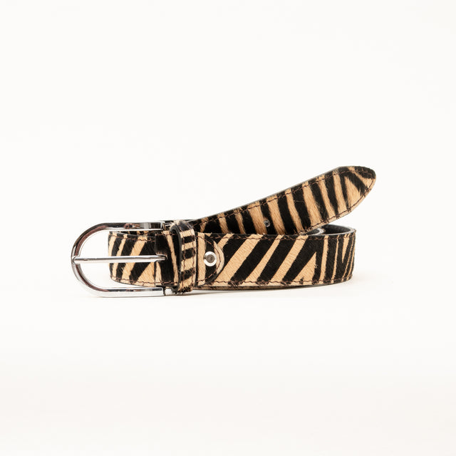 Zeroassoluto - Zebra pony belt - beige/black