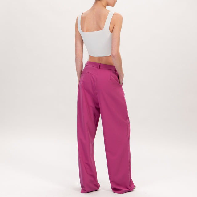 Zeroassoluto-Pantalone BALY wide leg 1 pinces - ortensia