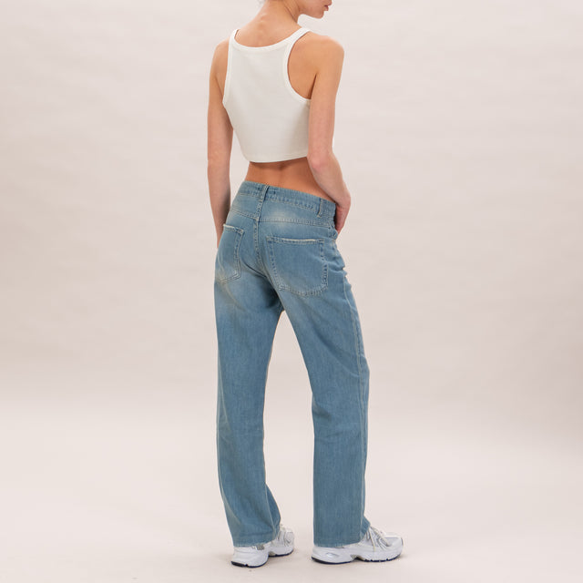 Zeroassoluto- Jeans BERRY lightweight gamba dritta vita media - denim chiaro