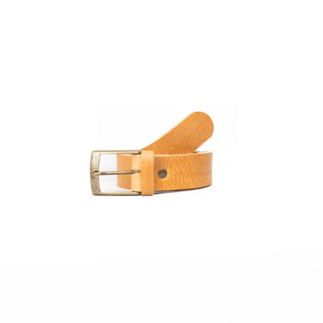 Zeroassoluto-Cintura pelle con fibbia bronzo - cuoio chiaro