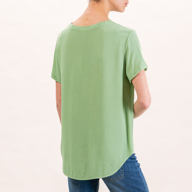 Dixie-Blusa mezza manica - salvia