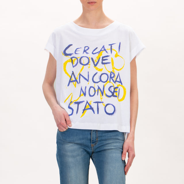 Souvenir-T-shirt CERCATI DOVE ANCORA NON SEI STATO - Bianco