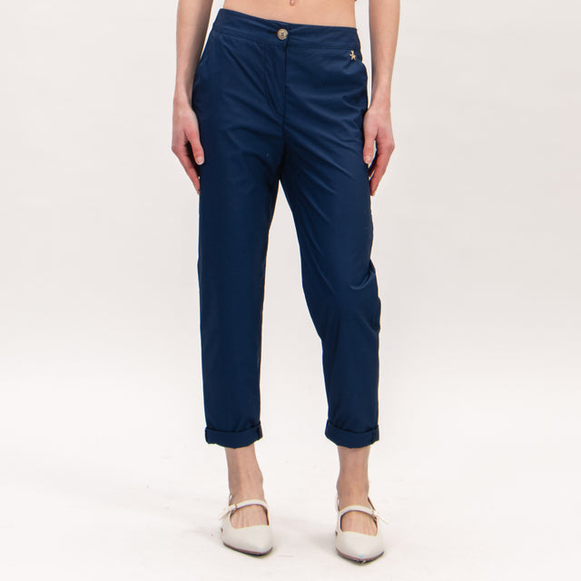 Souvenir-Pantalone popeline elastico dietro - blu