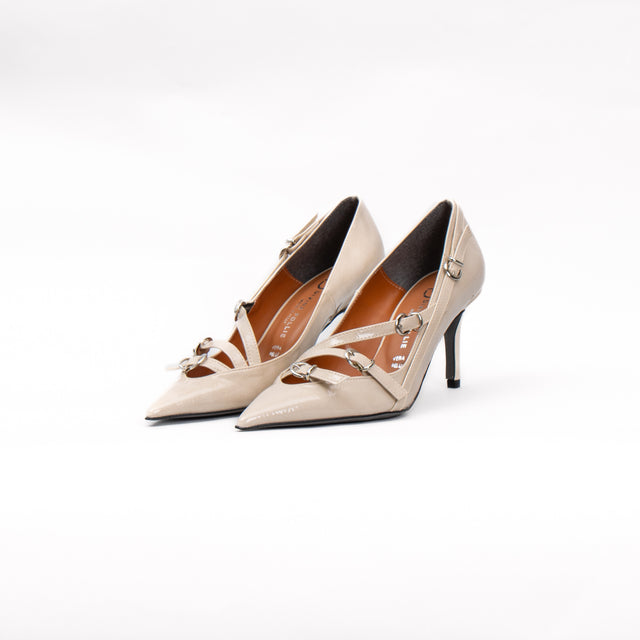 Divine follies-3 buckle pumps - naplak beige