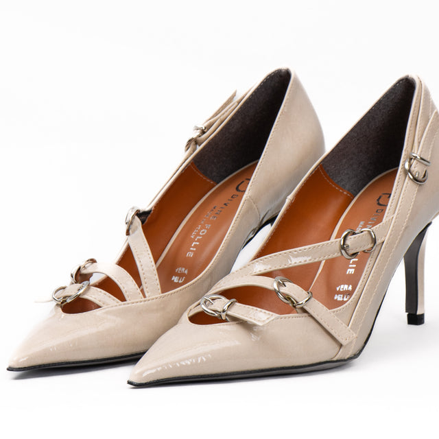 Divine follies-3 buckle pumps - naplak beige