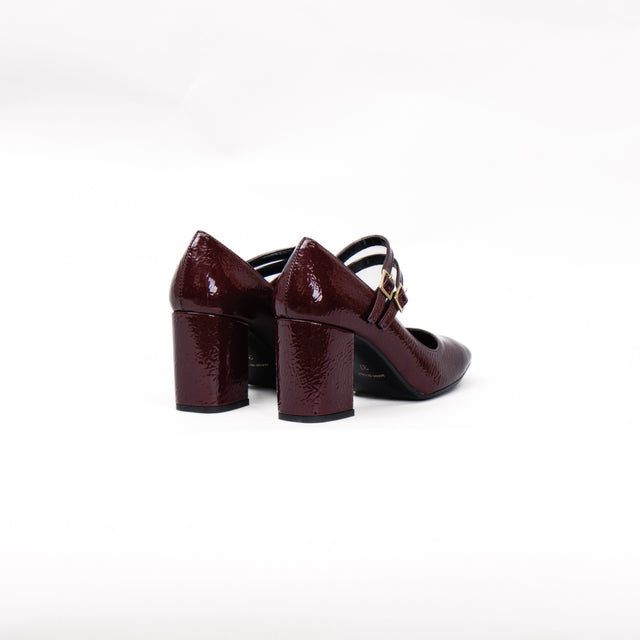 Divine follie-Naplak pumps with wide heel - Bordeaux