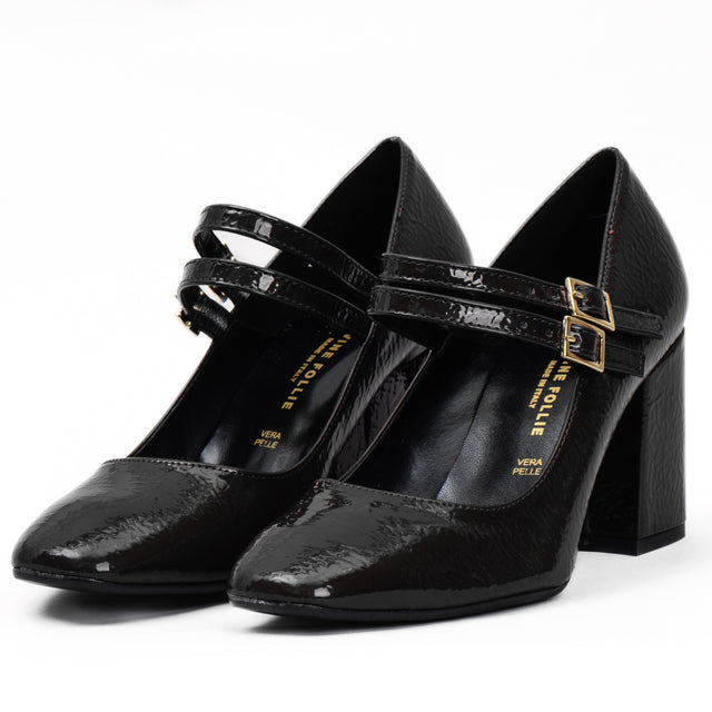 Divine follie-Naplak pumps with wide heel - black