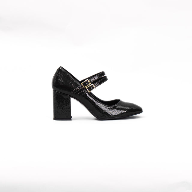 Divine follie-Naplak pumps with wide heel - black