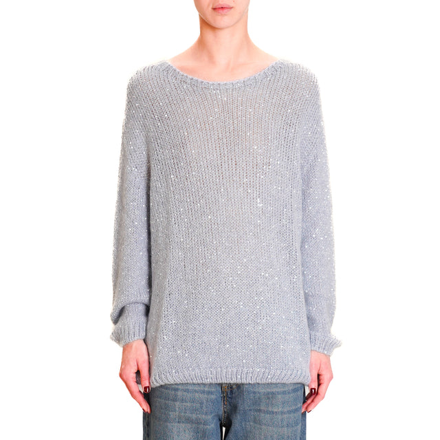 Tensione in-Maglia mohair micro paillettes - polvere