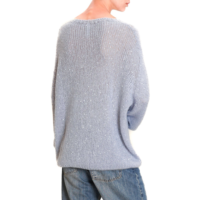 Tensione in-Maglia mohair micro paillettes - polvere