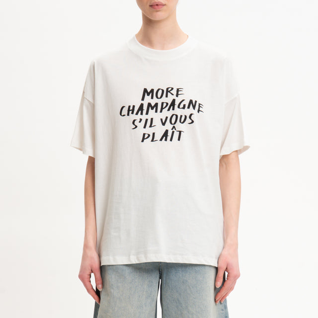 Vicolo-T-shirt "MORE CHAMPAGNE" - bianco