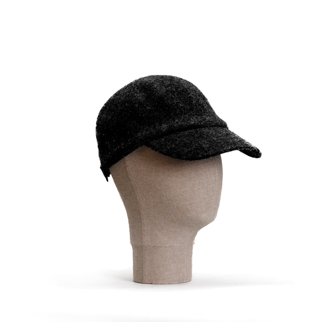 Zeroassoluto-100% wool visor hat - black