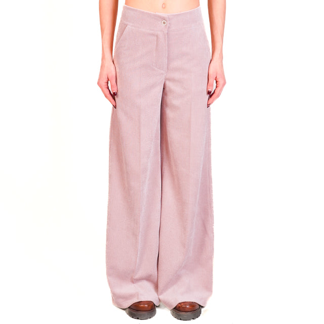 Zeroassoluto- Pantalone ANDY velluto 500 righe - rosa