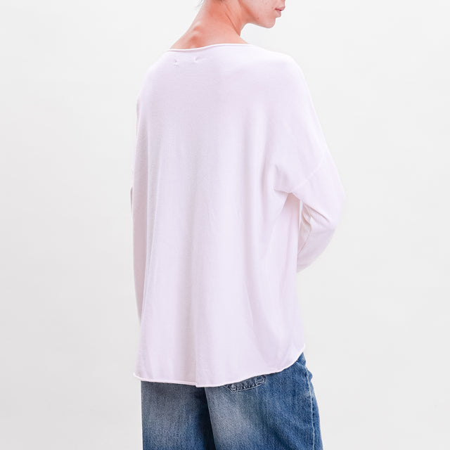 Zeroassoluto-Maglia stondata oversize - rosa chiaro