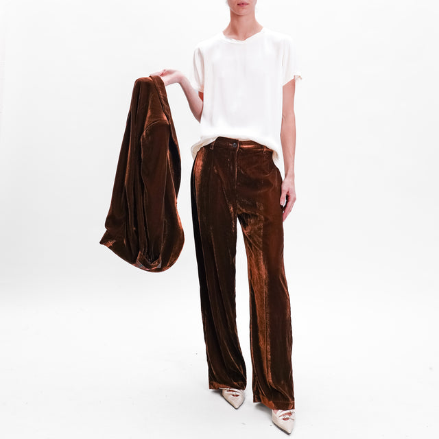 Wu'side-Cellular Trousers - brown