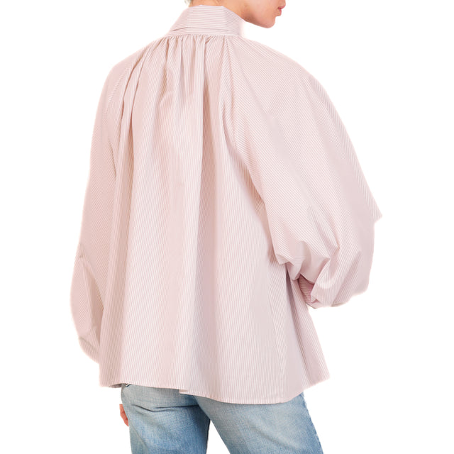 Vicolo-Blusa a righe con fiocco - rosa/latte