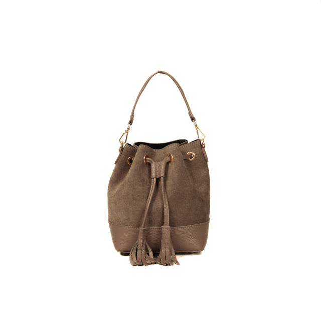 W by Whitemood-Borsa secchiello con nappine - taupe